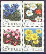 Sweden 1995 Mountain Flowers perf set of 4 unmounted mint, SG 1807-10