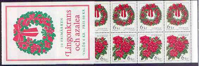 Sweden 1998 Christmas Flowers 60k booklet complete and pristine, SG SB 525