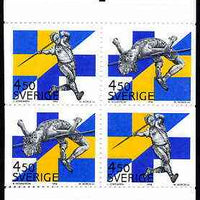 Sweden 1994 Sweden-Finland Athletics Meeting booklet pane of 4 unmounted mint, SG 1753a