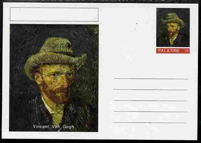 Palatine (Fantasy) Personalities - Vincent Van Gogh postal stationery card unused and fine