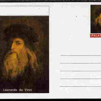 Palatine (Fantasy) Personalities - Leonardo da Vinci postal stationery card unused and fine