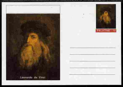 Palatine (Fantasy) Personalities - Leonardo da Vinci postal stationery card unused and fine