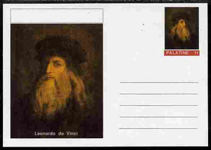 Palatine (Fantasy) Personalities - Leonardo da Vinci postal stationery card unused and fine