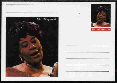 Palatine (Fantasy) Personalities - Ella Fitzgerald postal stationery card unused and fine