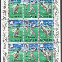Guyana 1968 MCC's West Indies Tour perf sheetlet containing 3 strips of 3 unmounted mint, as SG 445a