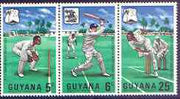 Guyana 1968 MCC's West Indies Tour perf strip of 3 unmounted mint, SG 445a