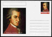 Palatine (Fantasy) Personalities - Wolfgang Amadeus Mozart (Composer) postal stationery card unused and fine