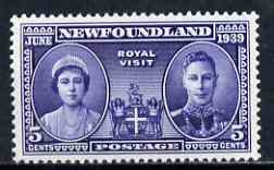 Newfoundland 1939 KG6 Royal Visit 5c unmounted mint, SG 272