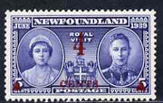 Newfoundland 1939 KG6 Royal Visit 4c on 5c unmounted mint, SG 274