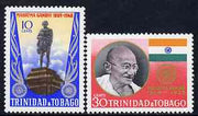 Trinidad & Tobago 1970 Gandhi Centenary Year perf set of 2 unmounted mint, SG 376-77
