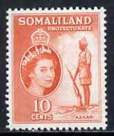 Somaliland 1953-58 Sentry, Somali Scouts 10c orange unmounted mint, SG 138
