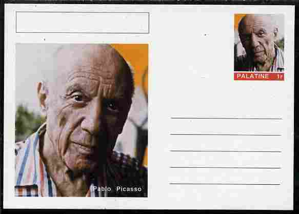 Palatine (Fantasy) Personalities - Pablo Picasso postal stationery card unused and fine