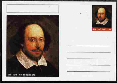 Palatine (Fantasy) Personalities - William Shakespeare postal stationery card unused and fine