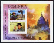 Dominica 1974 Birth Centenary of Sir Winston Churchill perf m/sheet unmounted mint, SG MS 440