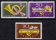 Switzerland 1949 Centenary of Federal Post perf set of 3 unmounted mint, SG 500-502