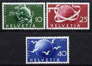 Switzerland 1949 75th Anniversary of Universal Postal Union perf set of 3 unmounted mint, SG 503-505