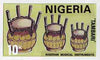 Nigeria 1989 Musical Instruments - original hand-painted artwork for 10k value (Tambari) by unknown artist on board 8.5" x 5" endorsed A2