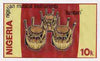 Nigeria 1989 Musical Instruments - original hand-painted artwork for 10k value (Tambari) by NSP&MCo Staff Artist Clement O Ogbebor on card 8.5" x 5" endorsed A4
