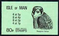 Isle of Man 1980 Peregrine Falcon 80p booklet complete (green cover) SG SB12