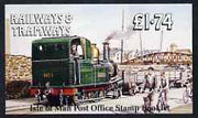 Isle of Man 1990 Manx Railways & Tramways £1.74 booklet (Ramsey Harbour Tramway) complete and fine, SG SB24
