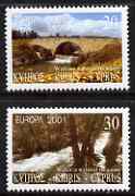 Cyprus 2001 Europa - Water perf set of 2 unmounted mint SG1015-16*