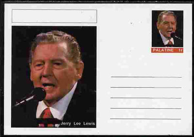 Palatine (Fantasy) Personalities - Jerry Lee Lewis postal stationery card unused and fine