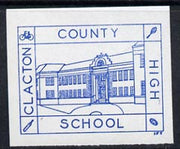 Cinderella - Great Britain 1989 Clacton County High School Private Post imperf label (blue on white) showing Rugby Ball, Tennis Racket, Cricket Bat & Bicycle unmounted mint (tete-beche pairs price x 2)