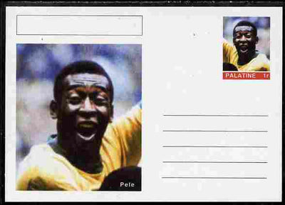 Palatine (Fantasy) Personalities - Pele (football) postal stationery card unused and fine