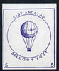 Cinderella - Great Britain 1990c East Anglian Balloon Post imperf label in blue value 5 unmounted mint