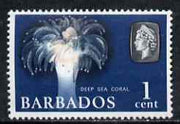 Barbados 1966-69 Deep Sea Coral 1c def (wmk sideways) unmounted mint SG 342