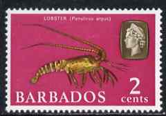 Barbados 1966-69 Lobster 2c def (wmk sideways) unmounted mint SG 343