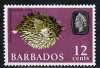 Barbados 1966-69 Porcupine Fish (Balloon Fish) 12c def (wmk sideways) unmounted mint SG 349
