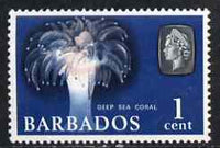 Barbados 1965 Deep Sea Coral 1c def (wmk upright) unmounted mint SG 322
