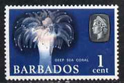 Barbados 1965 Deep Sea Coral 1c def (wmk upright) unmounted mint SG 322
