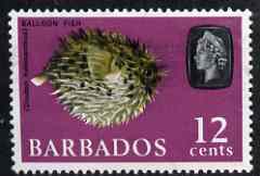 Barbados 1965 Porcupine Fish (Balloon Fish) 12c def (wmk upright) unmounted mint SG 329