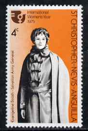 St Kitts-Nevis 1975 Evangeline Booth (Salvation Army) 4c from Int Women's Year unmounted mint, SG 338*