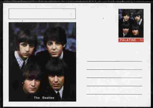 Palatine (Fantasy) Personalities - The Beatles postal stationery card unused and fine