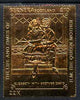 Bernera 1985 Life & Times of HM Queen Mother £10 (with Brother David) embossed in 23k gold foil unmounted mint