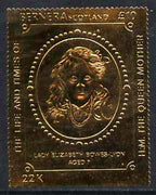 Bernera 1985 Life & Times of HM Queen Mother £10 (aged 7) embossed in 23k gold foil unmounted mint