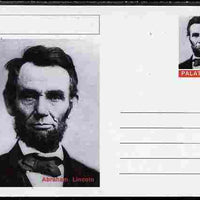 Palatine (Fantasy) Personalities - Abraham Lincoln (16th USA President) postal stationery card unused and fine