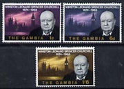 Gambia 1966 Churchill Commemoration perf set of 3 unmounted mint, SG 230-32