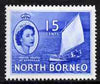 North Borneo 1954-59 Native Prahu 15c (Sail Boat) from def set unmounted mint, SG 379*