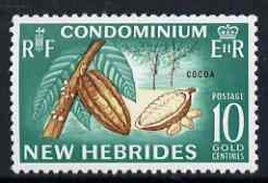 New Hebrides - English 1963-72 Cocoa Beans 10c from def set unmounted mint, SG 99