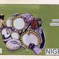 Nigeria 1989 Musical Instruments - original hand-painted artwork for 30k value (Dundun Talking drum) by S O Nwasike on card 8.5" x 5" endorsed D5