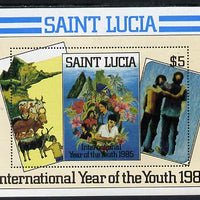 St Lucia 1985 Int Youth Year $5 m/sheet (SG MS 845),unmounted mint
