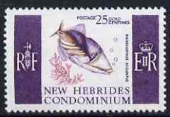 New Hebrides - English 1963-72 Painted Triggerfish 25c from def set unmounted mint, SG 102