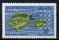 New Hebrides - English 1963-72 Surgeonfish 50c from def set unmounted mint, SG 105