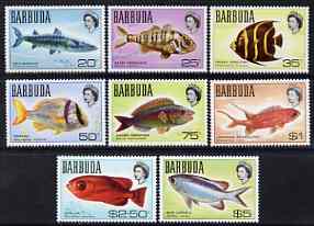 Barbuda 1968-70 Fish - the 8 values from definitive set (20c to $5) unmounted mint SG 20a-27