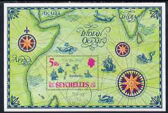 Seychelles 1971 'Putting Seychelles on the Map' perf m/sheet fine cto used, SG MS 293