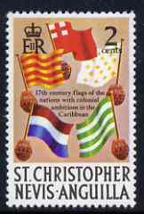 St Kitts-Nevis 1970-74 Naval Flags 2c from def set unmounted mint, SG 208